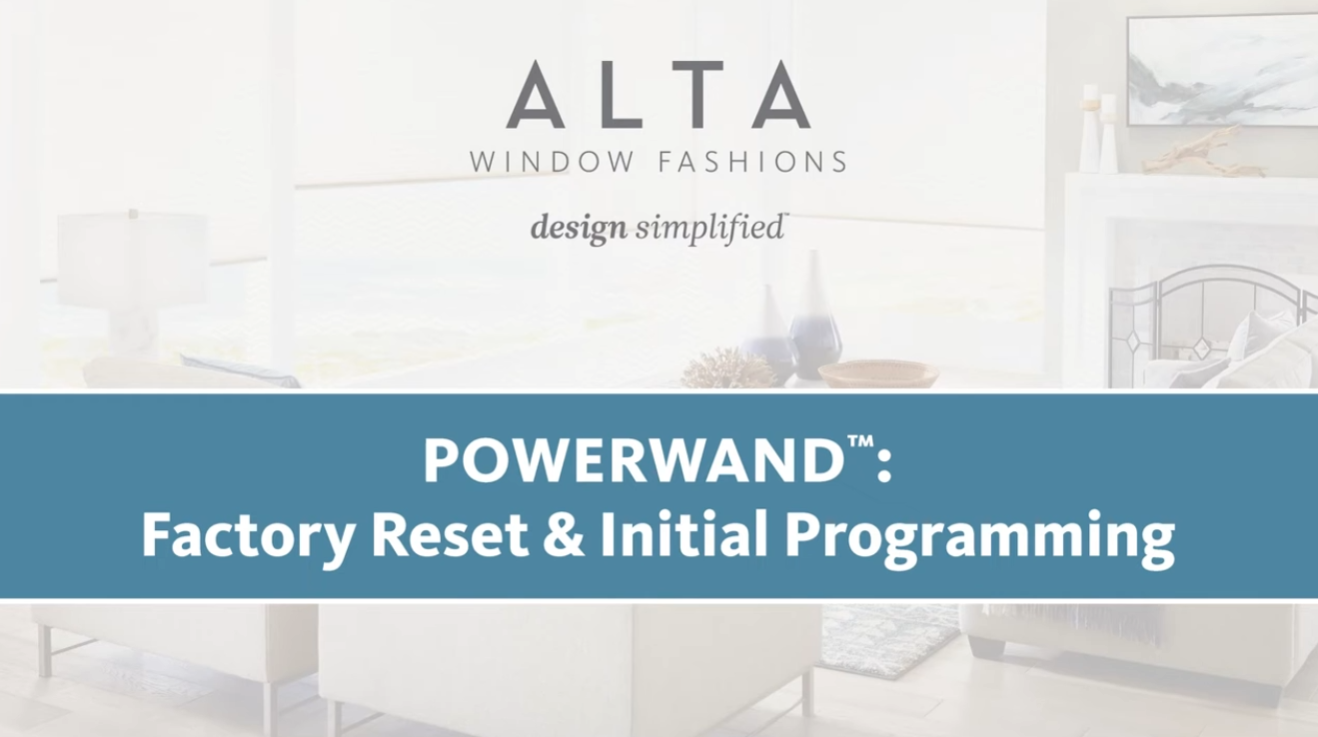 PowerWand: Factory Reset & Initial Programming